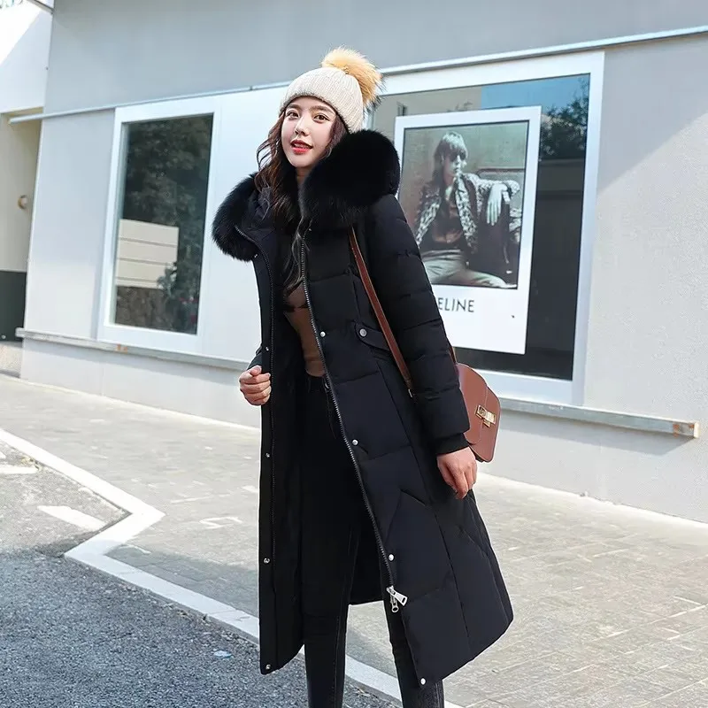 Plus Size Loose Down Cotton Coats Womens 2024 Winter Jacket Casual Hooded Cotton-Padded Coat Female Long Winter Puffer Parkas