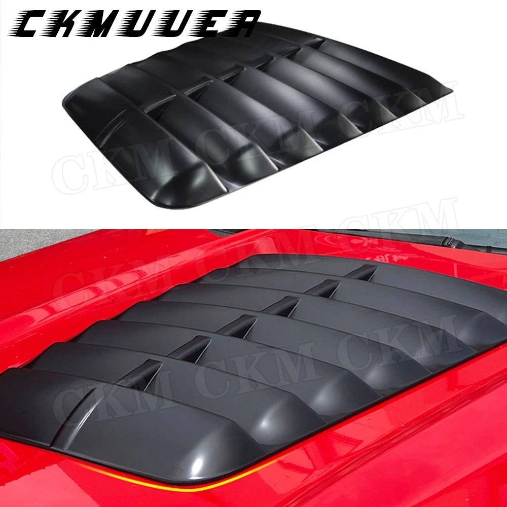 

CKMUUER ABS Black Front Engine Hood Cover Louver Car Decoration Accessories For Ford Mustang GT500 2015-2020
