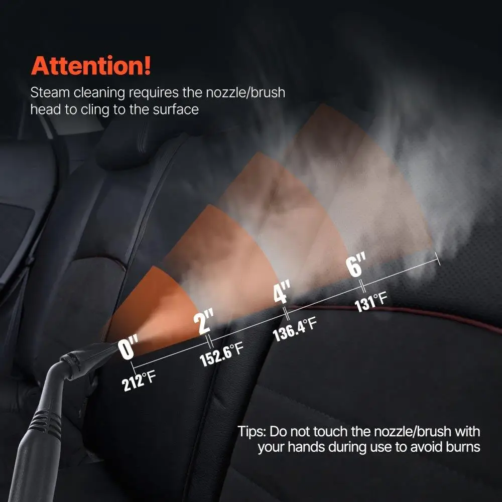 2000W Steam Cleaner Multipurpose 51oz Large Water Tank Heavy Duty Rolling for cleaning Machine for Carpets Floors Windows