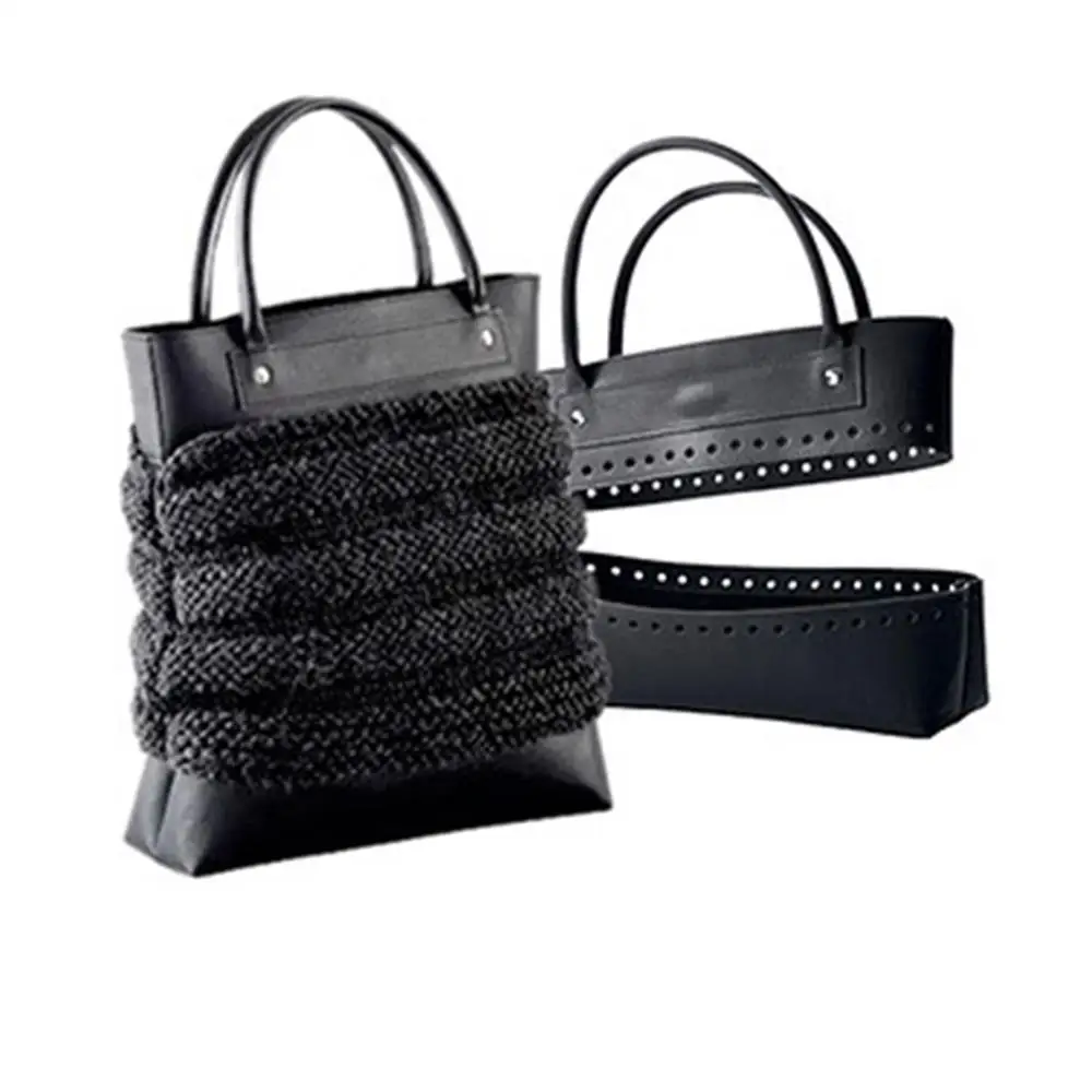 Asas de cuero Pu para bolso de hombro, cinturón, 1 Juego, bolso hecho a mano, Material de costura, bolso de ganchillo, parte inferior con asa