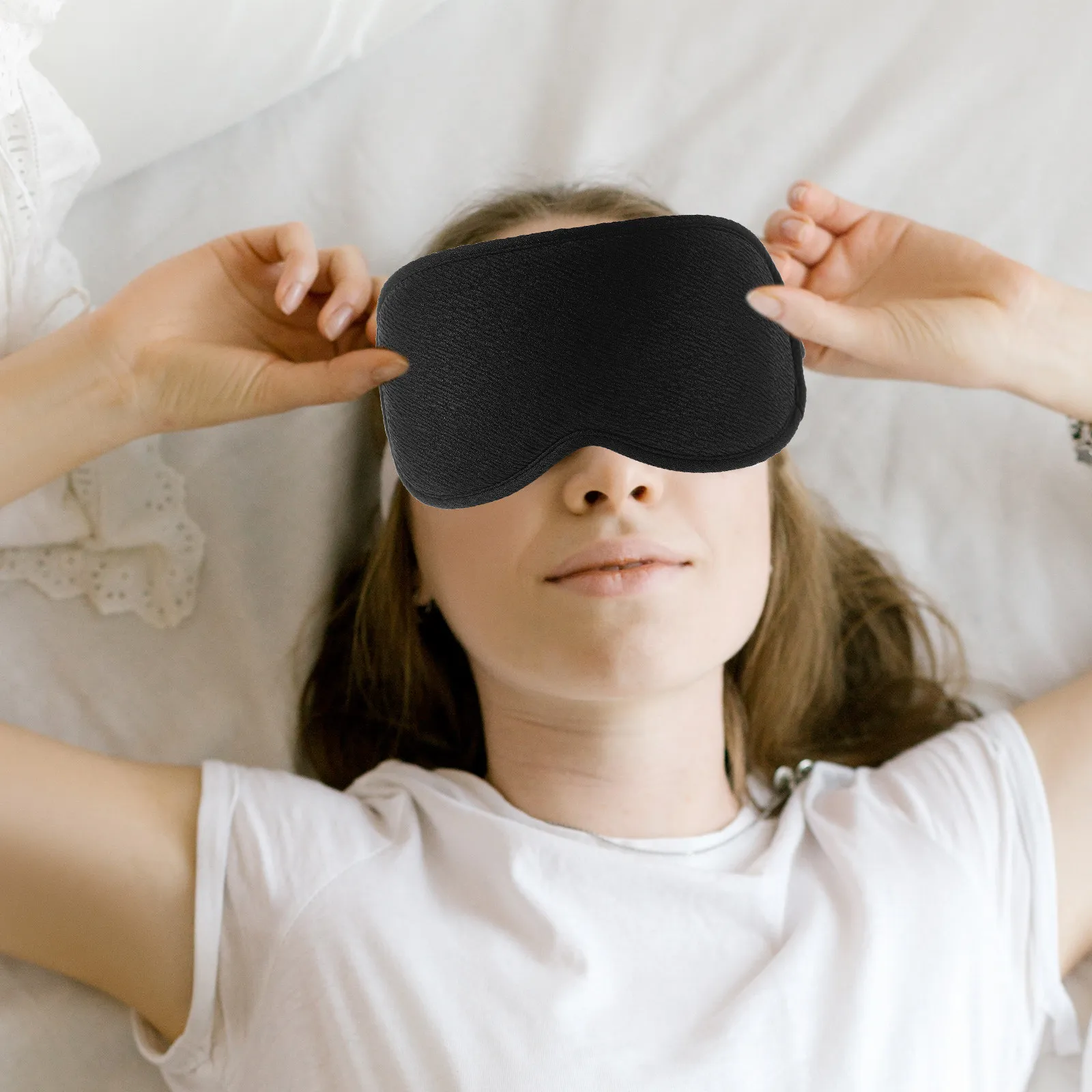 

3D-маска для сна для женщин и мужчин: комфортная, дышащая, светонепроницаемая, из губчатого материала, для путешествий на самолете, дневного сна и офиса