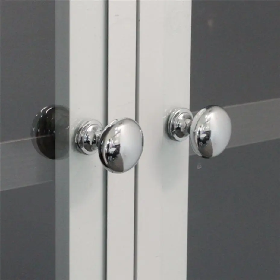 2/4Pcs Chrome Metal Door Knobs Drawer Wardrobe Kitchen Cupboard Handles Silver Furniture Accessories Door Handles Interior Doors
