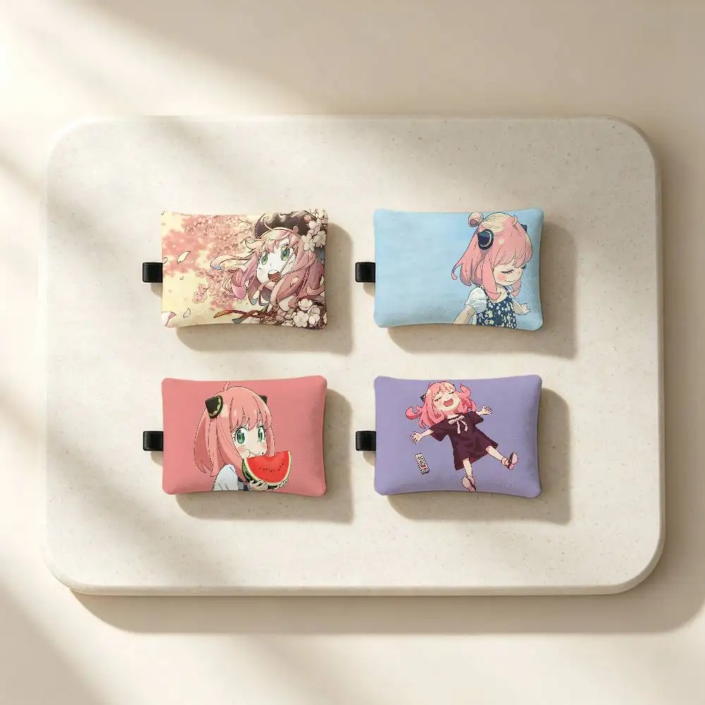 Anime S-Spy X F-Family Zippered Coin Purse with Detachable Carabiner – Mini Coin and Key Pouch