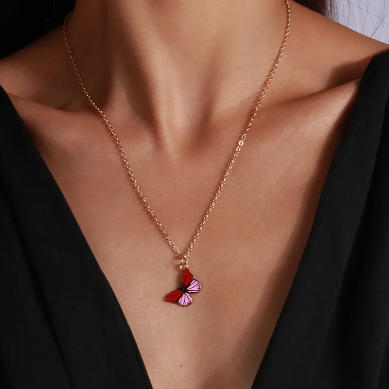 22 Farben Mode bunte Schmetterlings ohrringe für Frauen niedlich baumelnde Frauen Ohrring Halskette Geburtstags feier Geschenke trendy – Detail 31