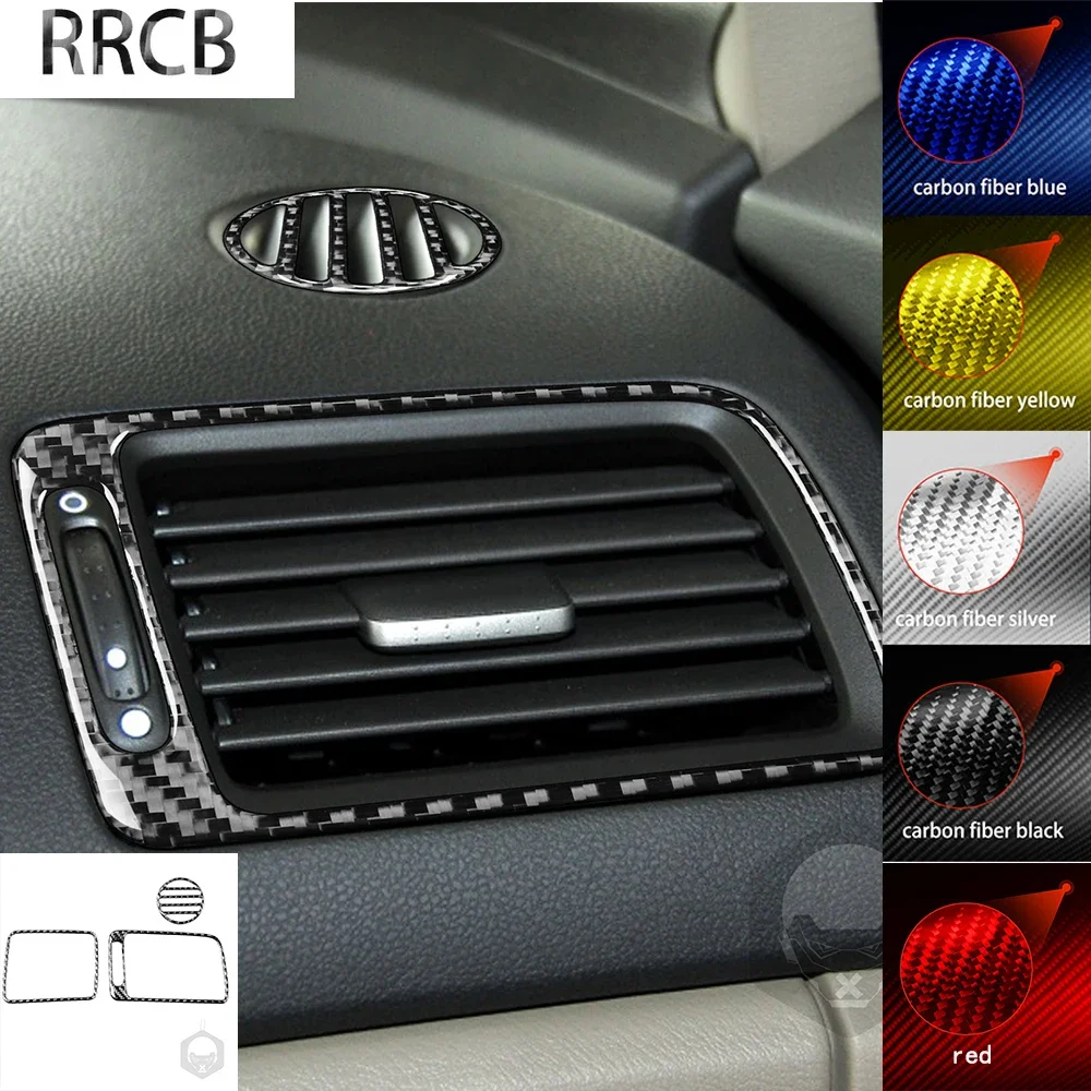 For Honda Civic 8 8th Gen 2006-2011 Soft Real Carbon Fiber Sticker Dashbaord Side Air Outlet Trim Cover Car Interior Accessories