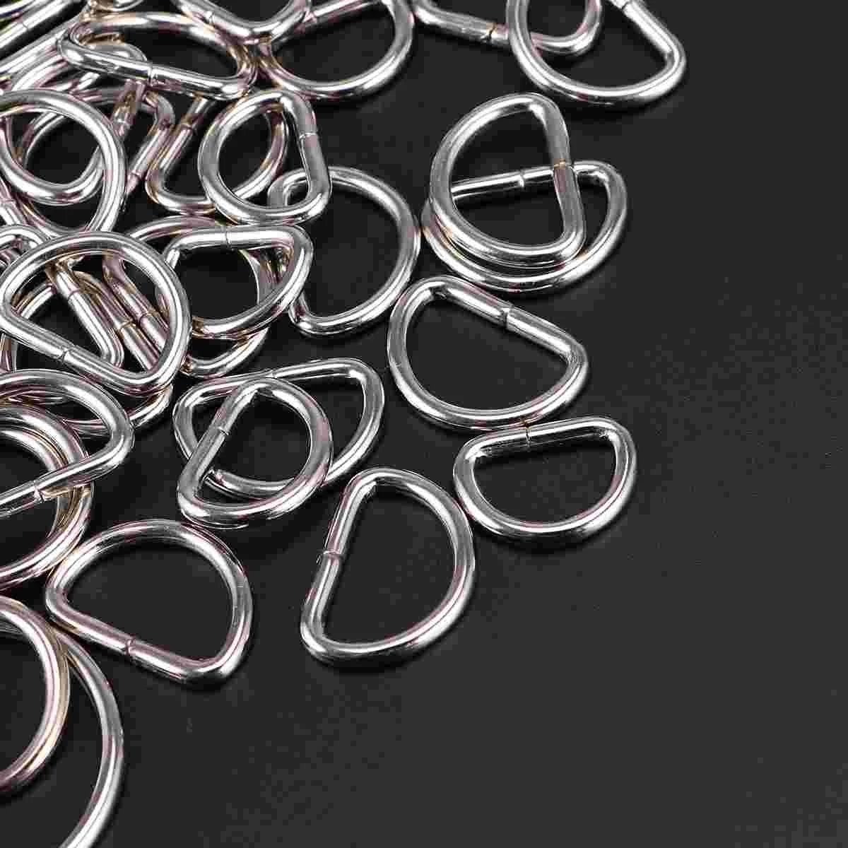 120 Pcs Semi-circular D Ring Rings for Hardware Semicircle Handbag Strap Buckle