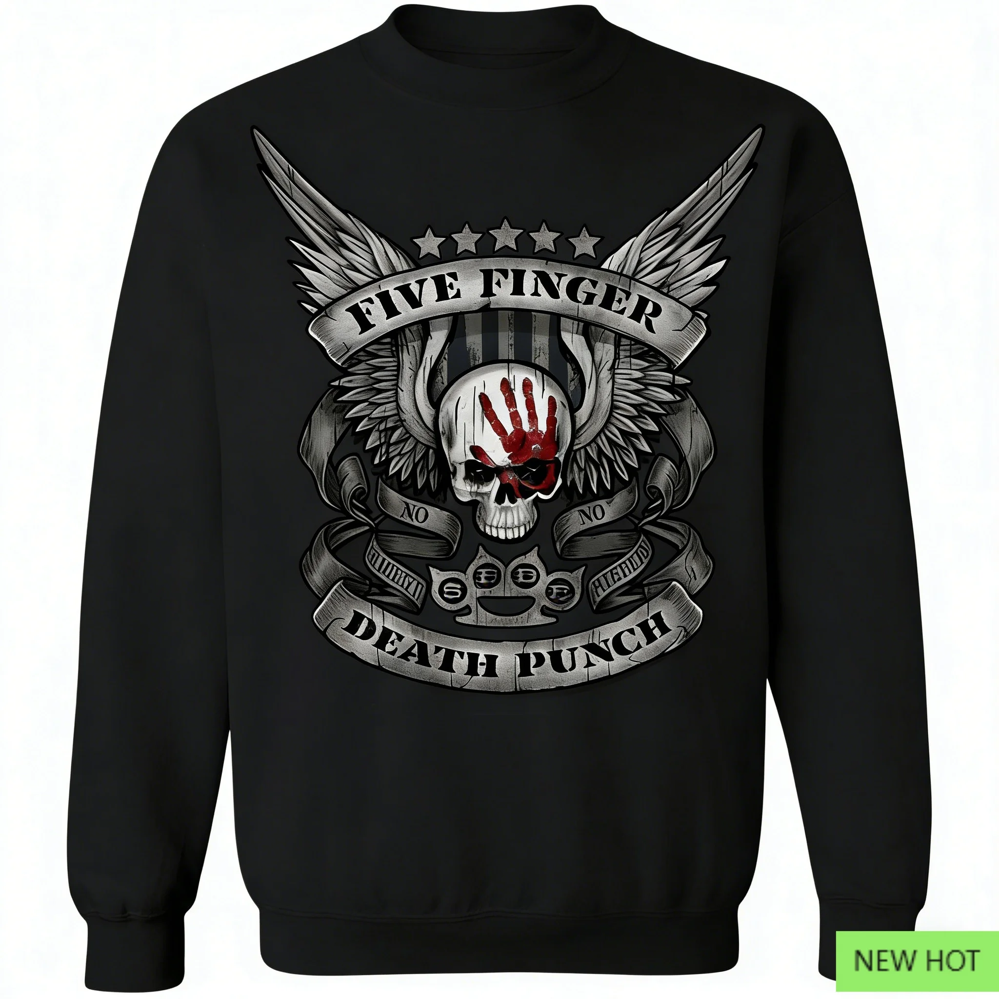 

Толстовка Five Finger Death Punch с темным черепом и черным принтом, повседневная уличная одежда унисекс для любителей металлов