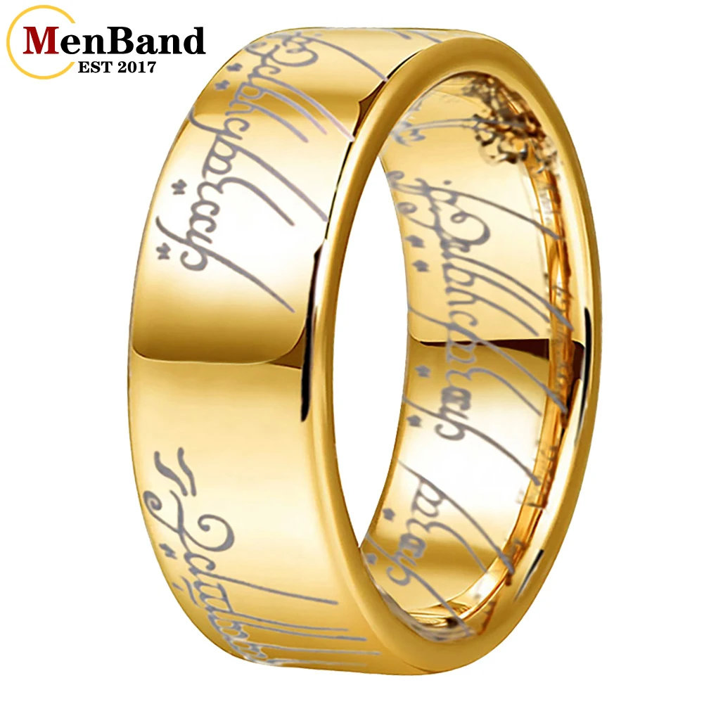 

MenBand 6/8mm Tungsten Rings for Men Women Wedding Bands Laser Pattern Engraved Plane Polished Comfort Fit