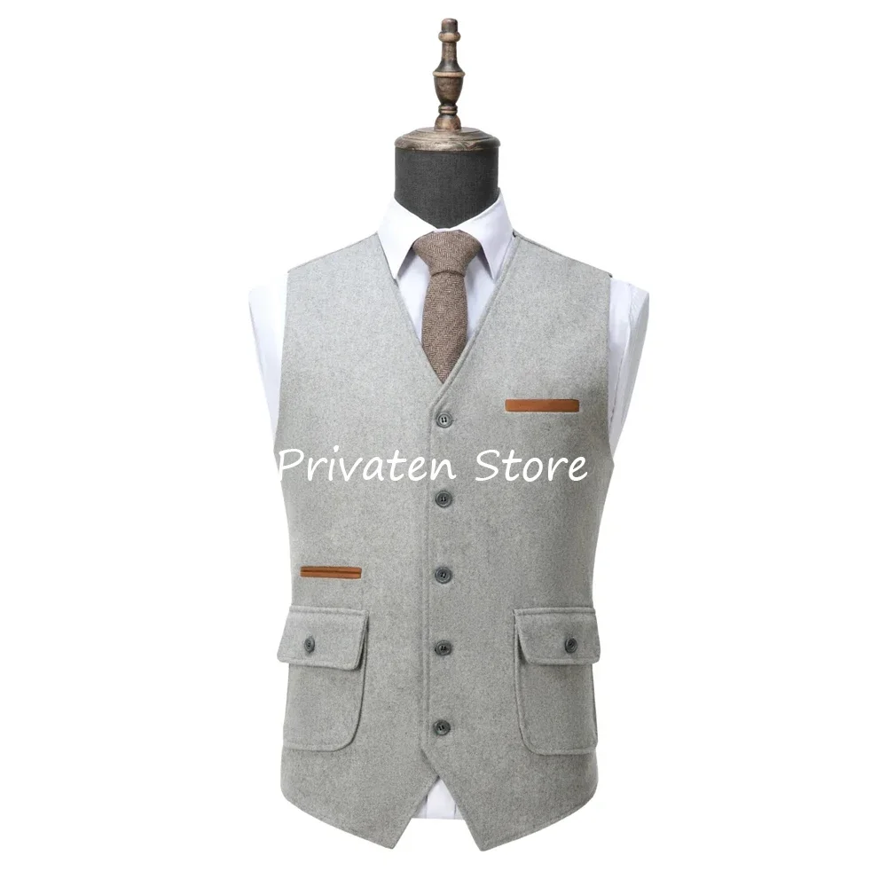 

Men's Woolen Vest Man Vests Dress Clothes Man Sleeveless for Men Mens Waistcoat Men's Suit Best Gilet Male Elegant Clothing Work