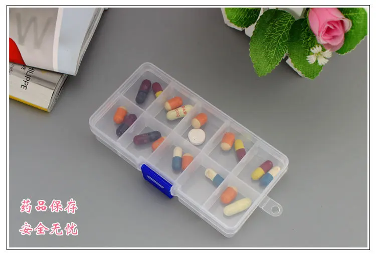 New 10 Slots Cells Colorful Portable Jewelry Tool Storage Box Container Ring Electronic Parts Screw Beads Organizer Plastic Case