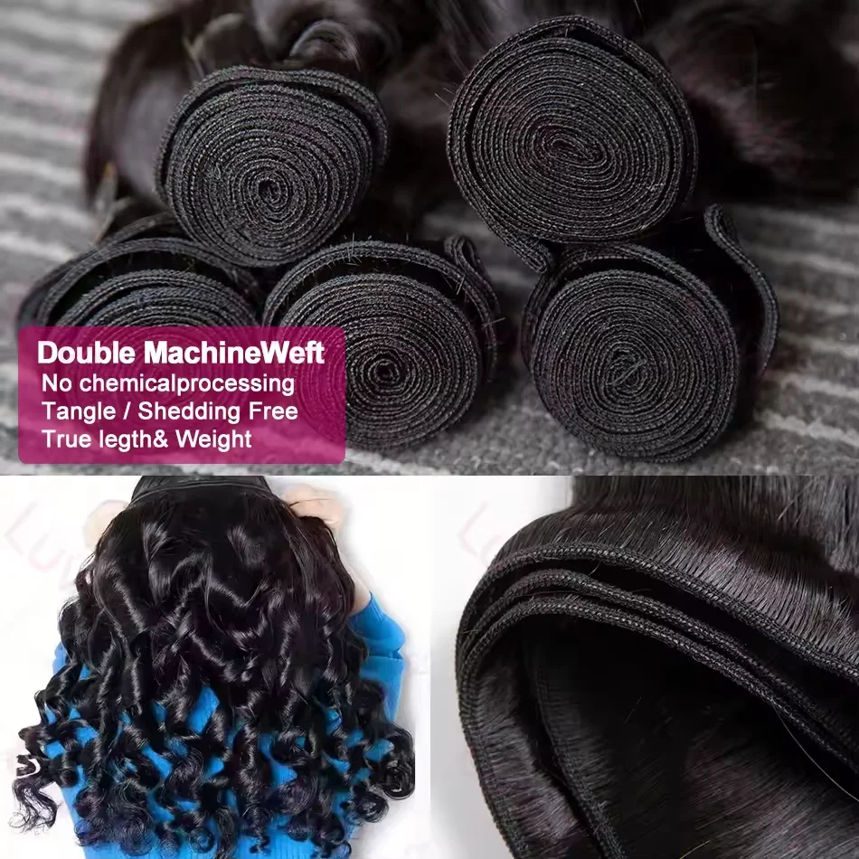 Mechones de ondas sueltas 16A, 30, 36 pulgadas, extensiones de cabello humano 100% virgen indio sin procesar, extensiones de ondas profundas, 3/4/5 mechones para mujeres