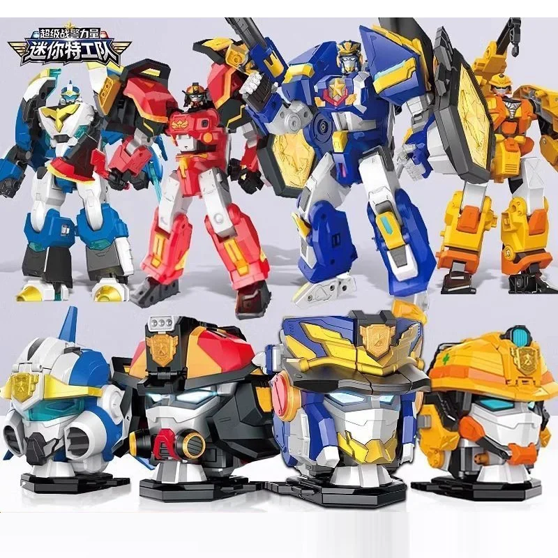 

MiniForce Super Cops Scien JET Marine Cop Transformation Robot Head Badge Model Mini Force Deformationrmation Action Figure Toys