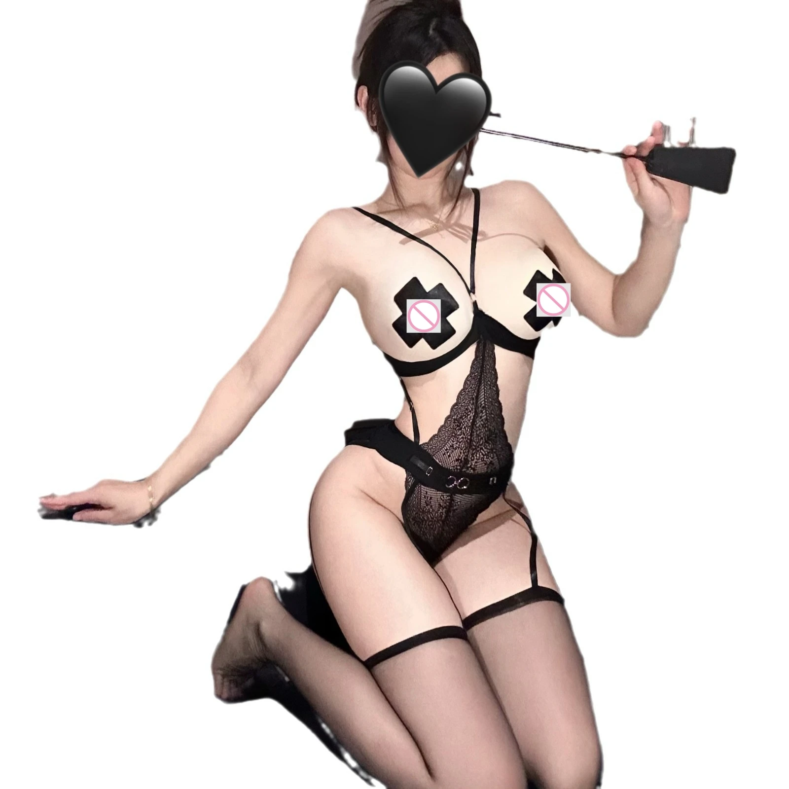 Sexy roupa interior feminina sentido oco rendas pendurado pescoço livre de exposição leite tentação empacotado shapewear sexy macacão l602