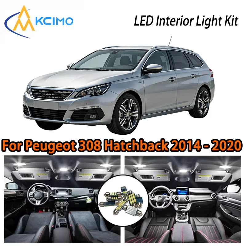 

KCIMO For Peugeot 308 Hatchback SW MK2 2014-2020 Premium LED Interior Kit - 2 Colors , Quick Installation, Long-Lasting