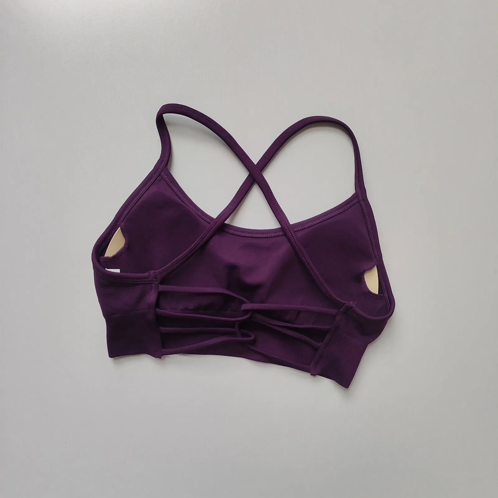 Nahtloser Yoga-Top-BH mit Brustpolster für Damen, Rückenfreies Fitness-Top, Pilates-Sport-BH, Stoßdämpfender Lauf-BH – Detail 10