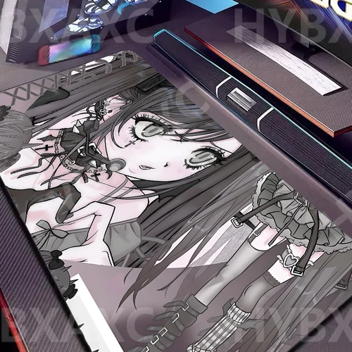 Imagen 2 del producto Alfombrilla de ratón rosa D-Domi World, alfombrilla de escritorio para ordenador de chica bonita, alfombrilla de ratón grande antideslizante de goma, alfombrilla para gabinete de PC, teclado de 1000x500mm