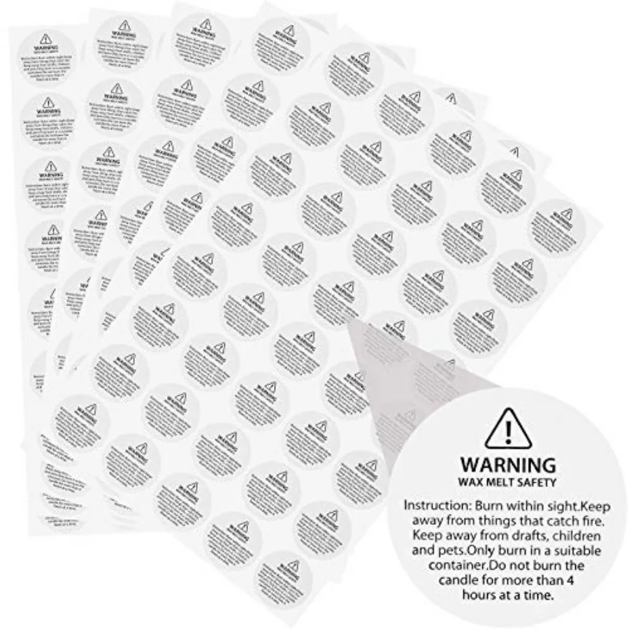 

Candle Warning Labels Candle Warning Stickers 1.2 Inch Candle Jar Container Labels Wax Melting Safety Sticker for Candle Making
