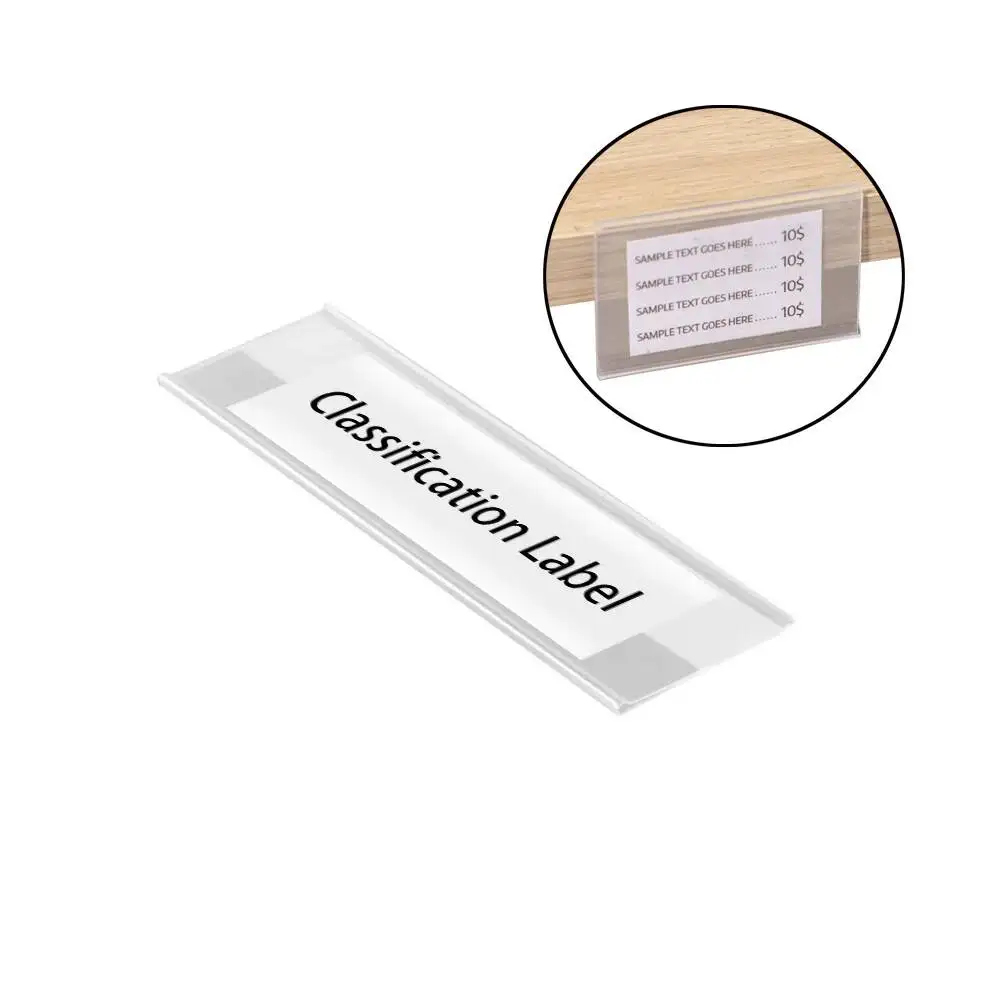 40 قطعة من البضائع البلاستيكية سعر المتكلم علامة عرض شرائط البيانات البلاستيكية حامل قصاصة الرف رف لاصق