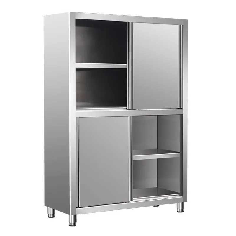 

Stainless Steel Food Cabinet Commercial Cleaning Kitchen Locker Four Door Cupboard Locker with Drawer