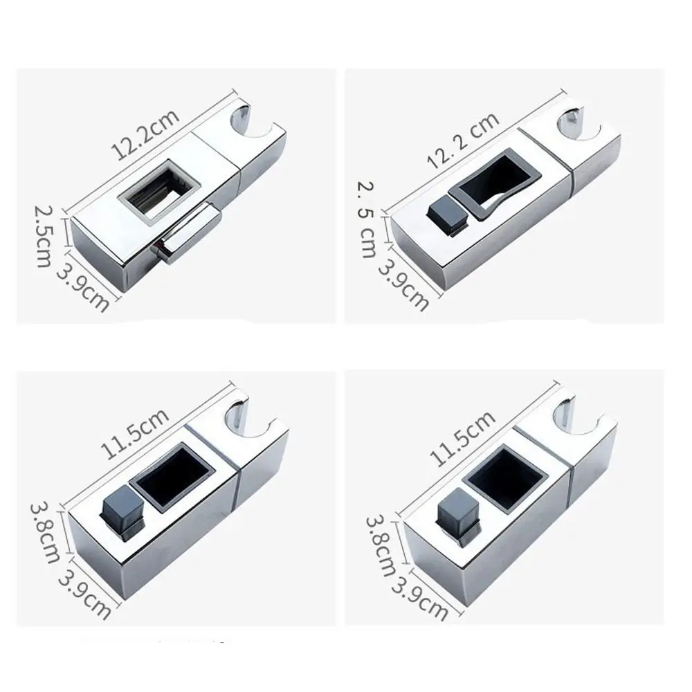 Square Pipe Shower Head Holder Rotatable Replacement Sprayer Fixed Base Adjustable Riser Rail Bracket Hardware Bath Accessories