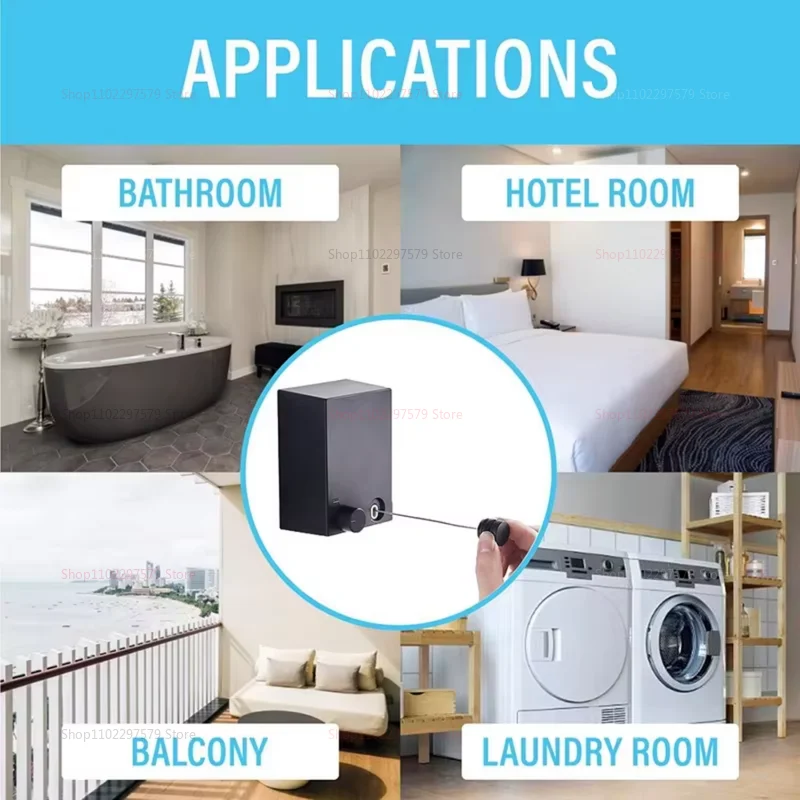 حبل الغسيل القابل للسحب من الفولاذ المقاوم للصدأ، ماكينة تجفيف الملابس، حبل موفر للمساحة، رف تجفيف الملابس للمنزل #6