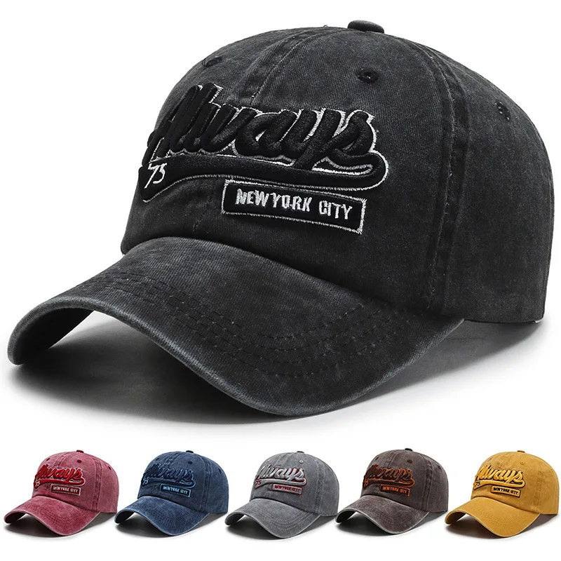 Peaked Cap for Men and Women, Sports Washed Denim Casual Baseball Cap, Korean Version, Versatile Street Trend, Fashionable Sun H