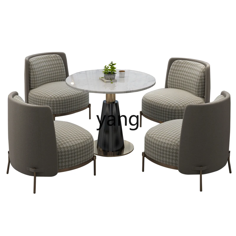 

YHM high-end reception table and chair combination modern living room fabric sofa