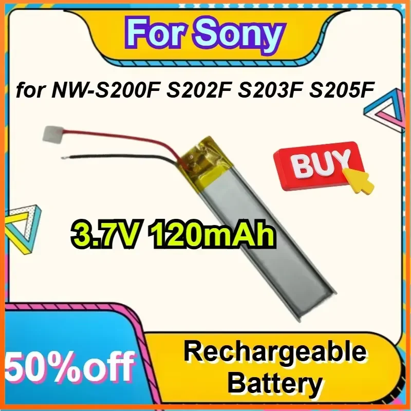 3.7V 120mAh For Sony Walkman NW-S200F S202F S203F S205F Music Player Rechargeable Battery