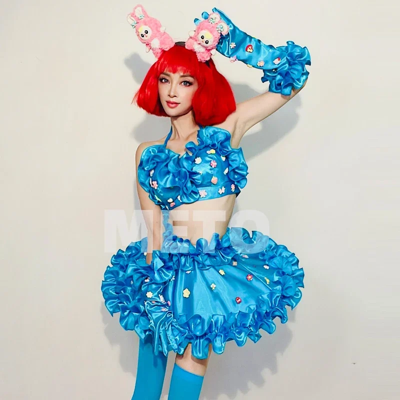 Klub nocny DJ występ na scenie nosić grupa kobiet odzież jazzowa seksowny strój do tańca na rurze Cosplay Gogo kostium taneczny Bar