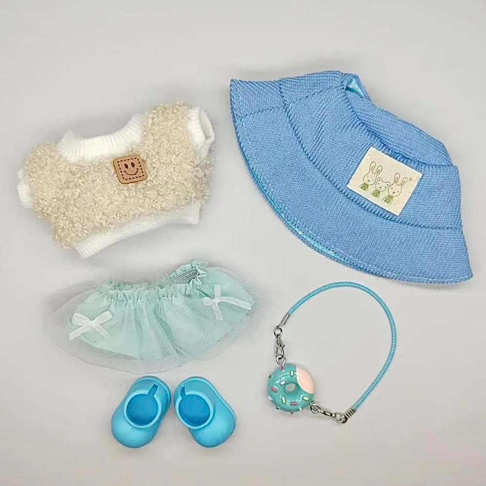 For 15-17cm Labubu Doll Clothes Tulle Skirt Set Stylish Outfit Replacement for 17cm Ropa Labubu Dolls Accessories