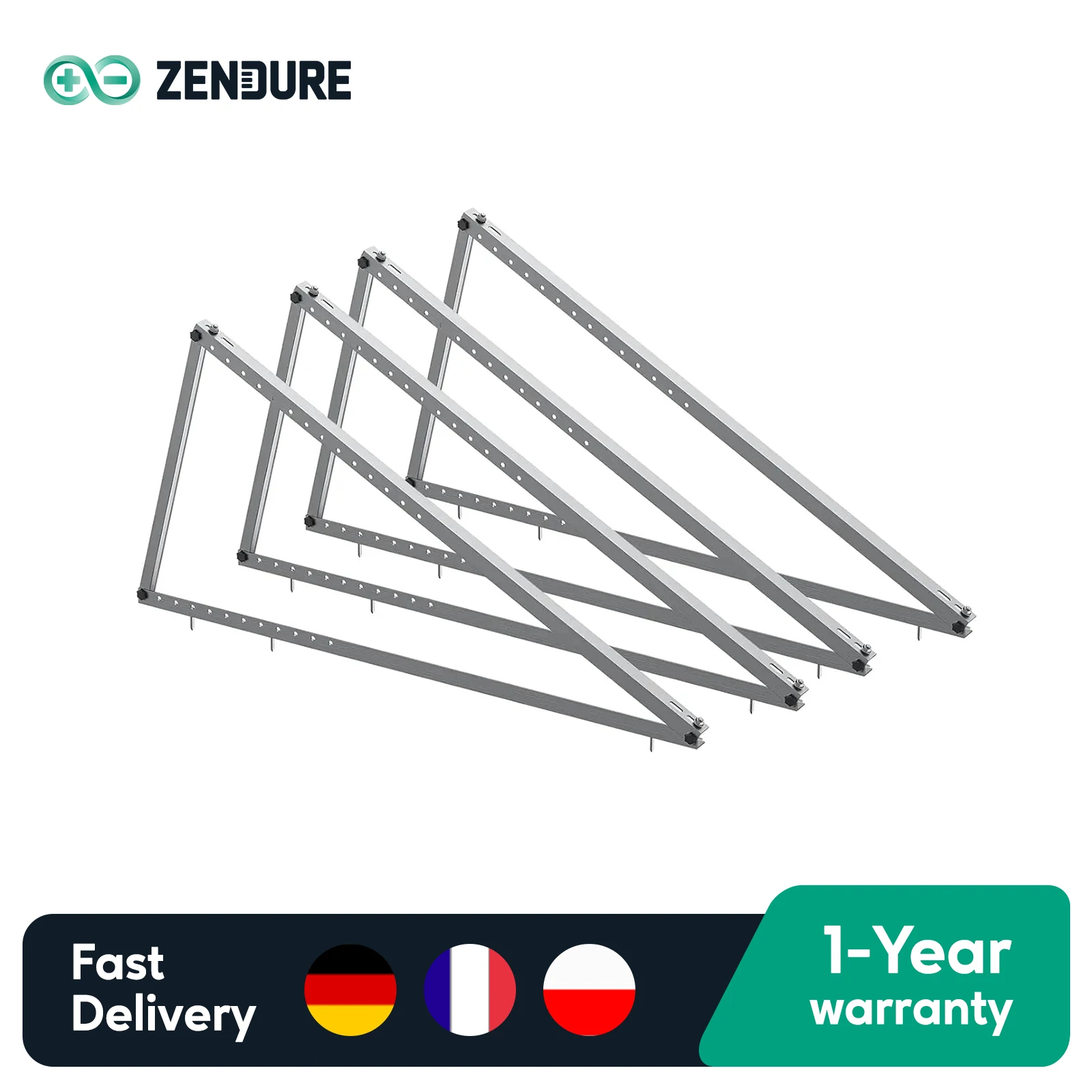 Support de panneau solaire Zendure 4x 1180 mm pour 2 panneaux solaires, harnais de fixation pour toit plat, photovoltaïque universel, balcon, Kra