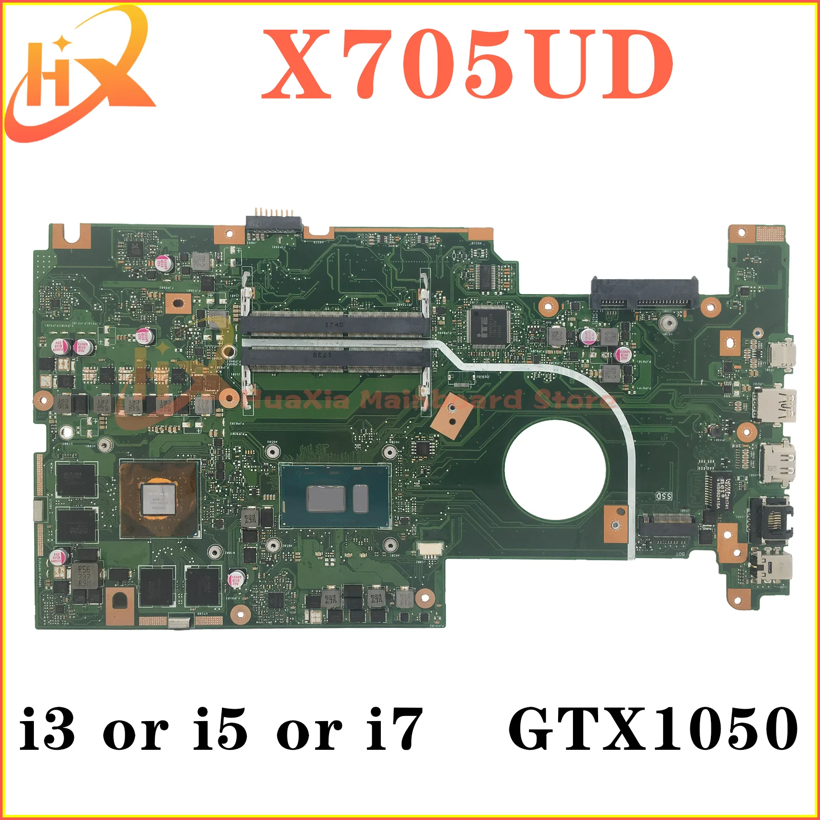 

X705U Mainboard For ASUS X705UD X705UDR M705UD N705UD Laptop Motherboard i3 i5 i7 7th/8th Gen GTX1050 DDR4