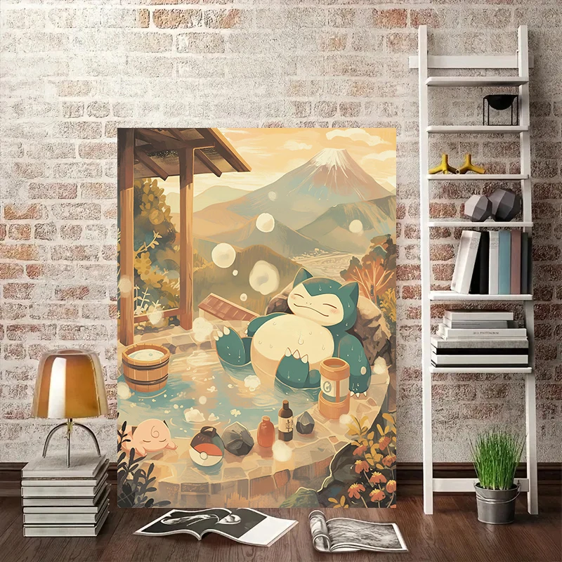 Pokemon Snorlax Poster Kawaii Japanese Anime Canvas Painting Wall Art Wall Decor Living Room Bedroom Home Decor Unframed