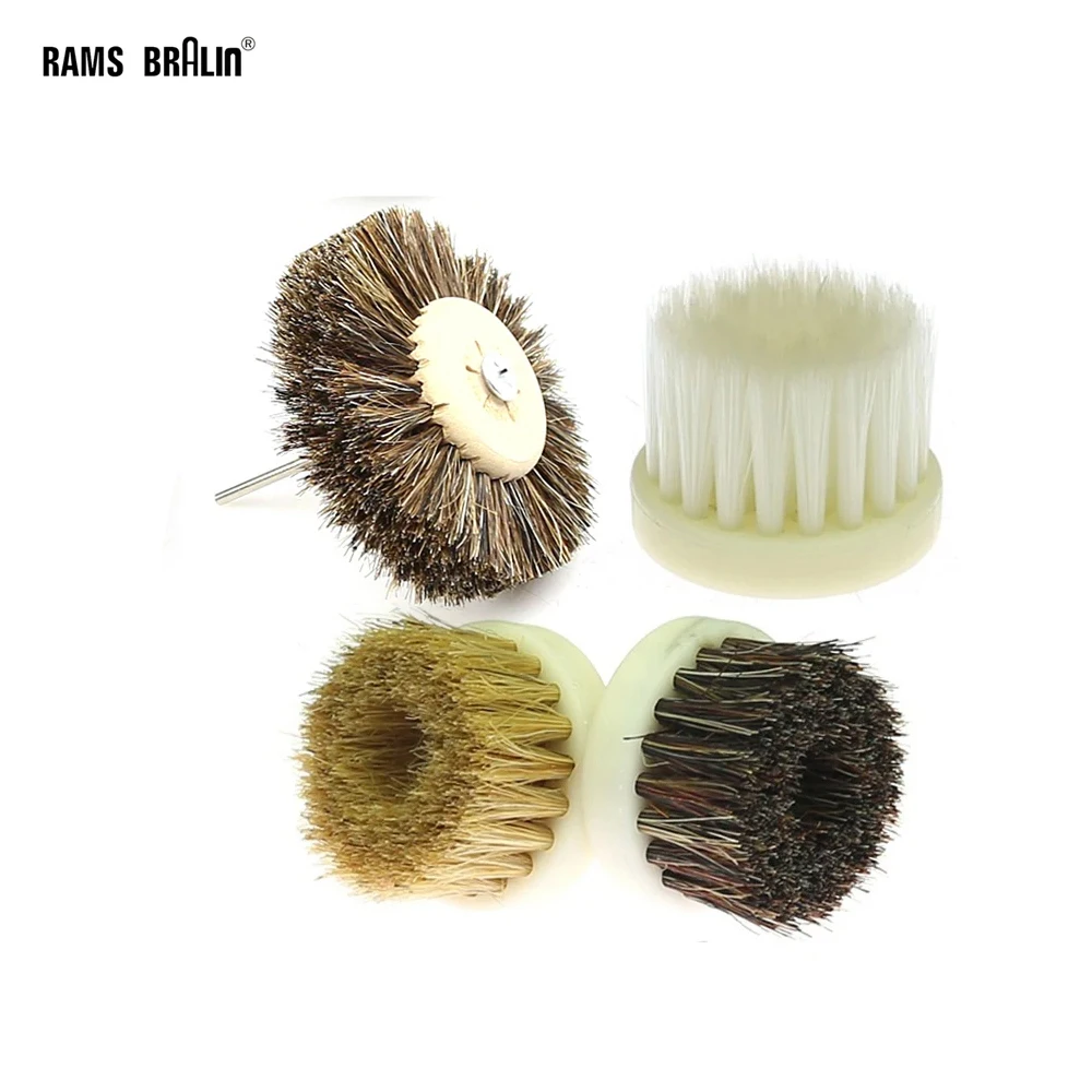 

1 pcs Dia.40mm/80mm Wheel Brush Sisal Bristle Polishing Waxing Brush for Annatto Rosewood Crafts