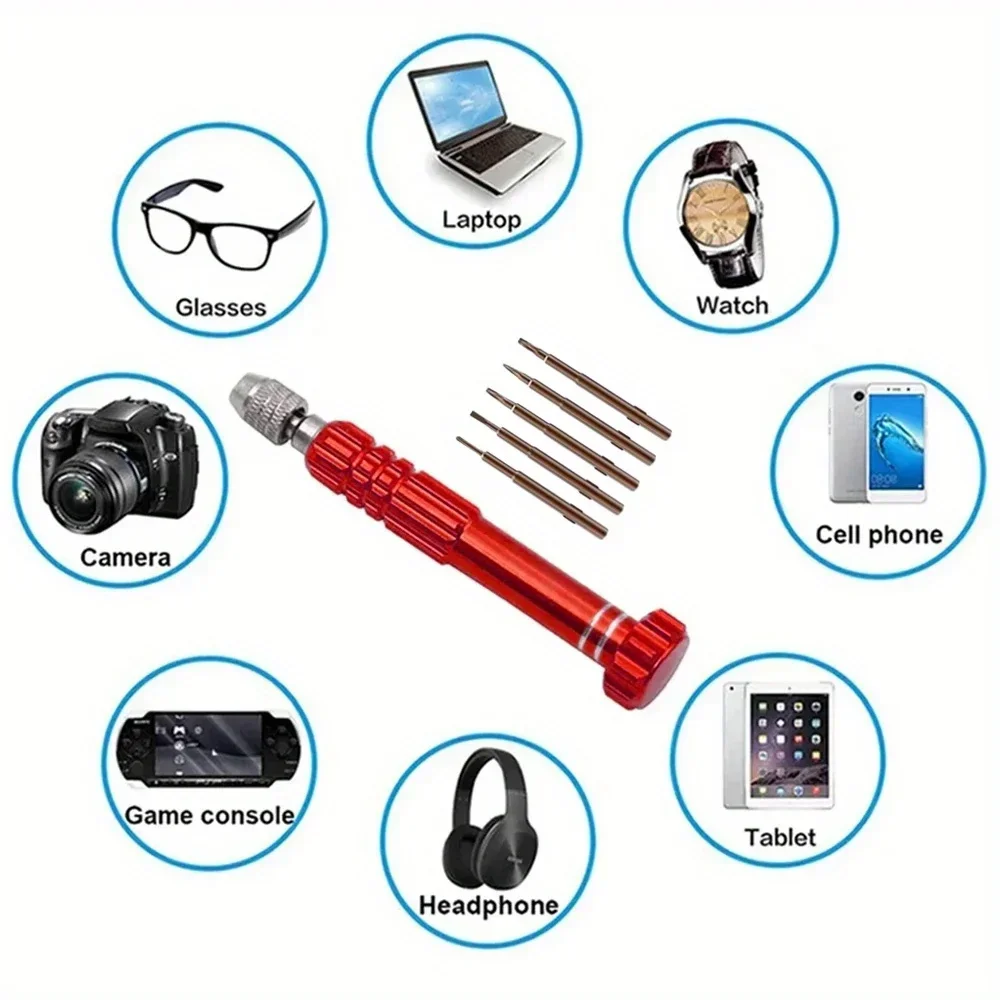 5 in 1 Screwdriver Set Disassembly Screwdriver Slotted Cross Plum Blossom Computer Glasses Clock Maintenance Mul Multifunctional