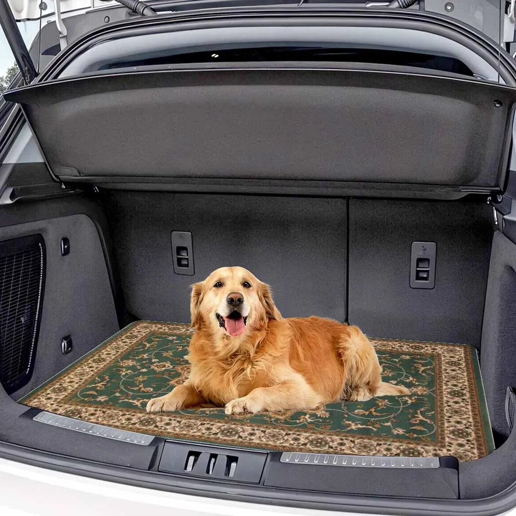 1pc, Vintage Bohemian Style Trunk Mat, Universal All-weather Car Interior Trunk Mat, Pet-friendly And Suitable For Most Car Mode