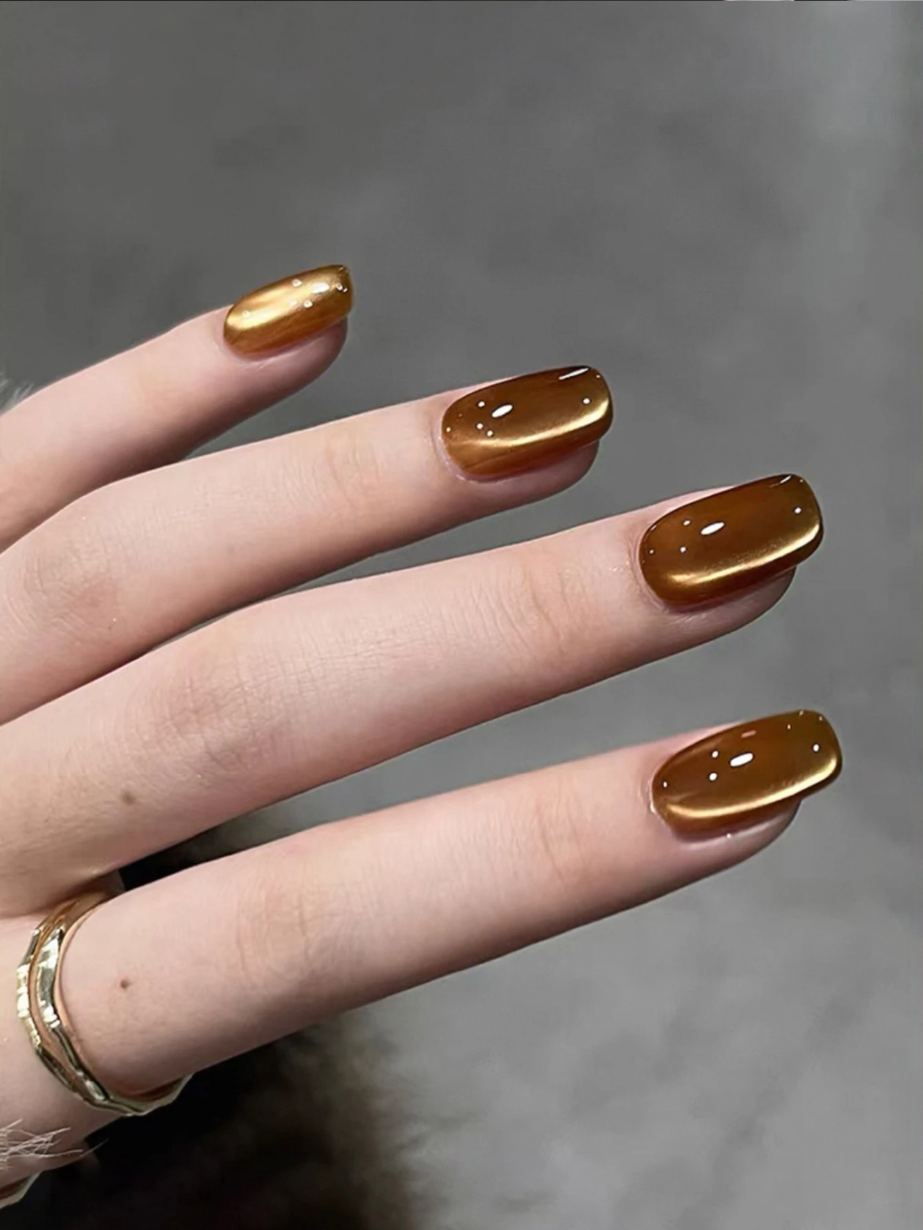 1-6PCS 12ml Autumn Brown Glass Bead Cat Eye Gel Nail Polish, UV LED Curing,Long-acting Fast Drying Nail Art Gel Nail Supplies