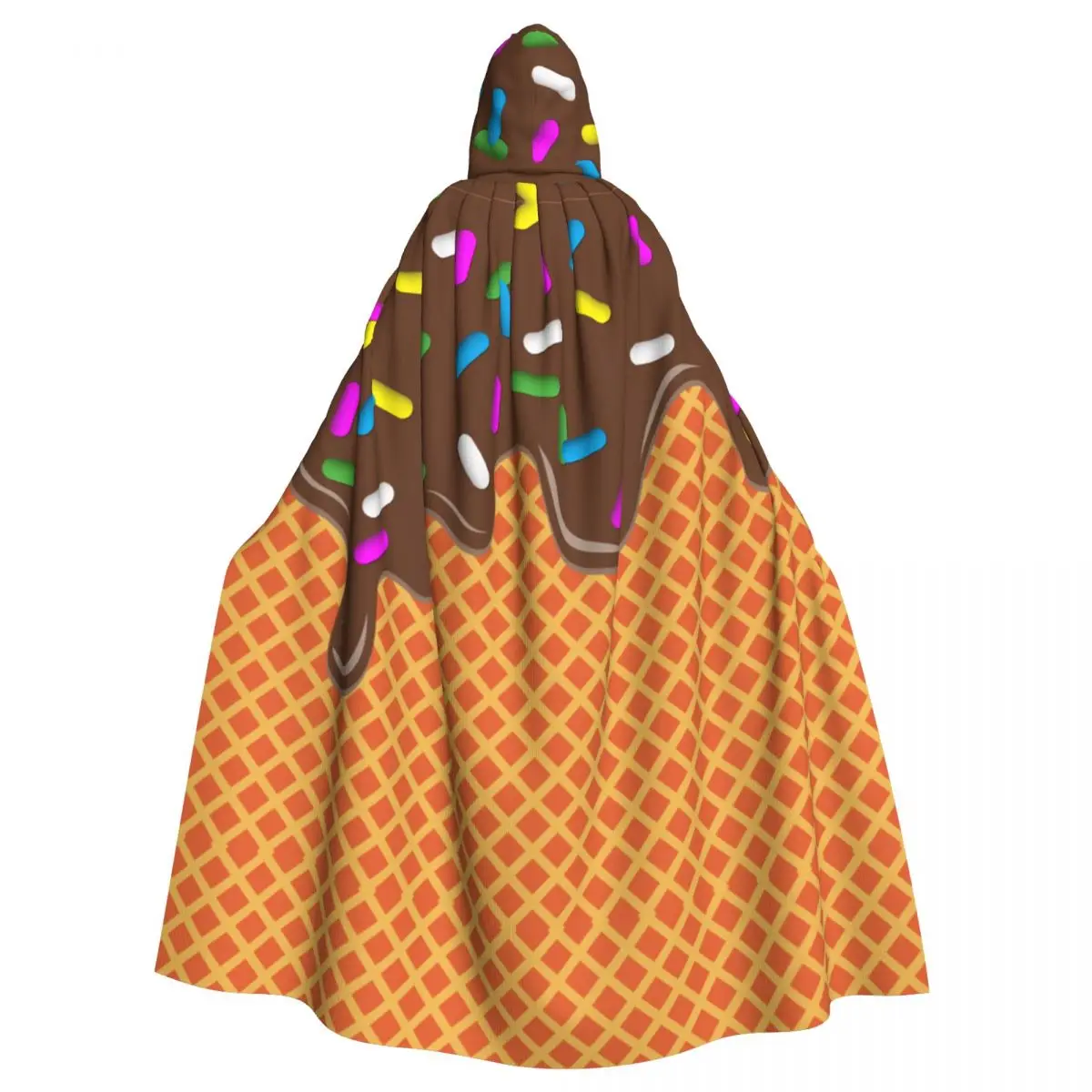 

Long Cape Cloak Chocolate Sweets Monster Shakes Hooded Cloak Coat Hoodies Elf Purim