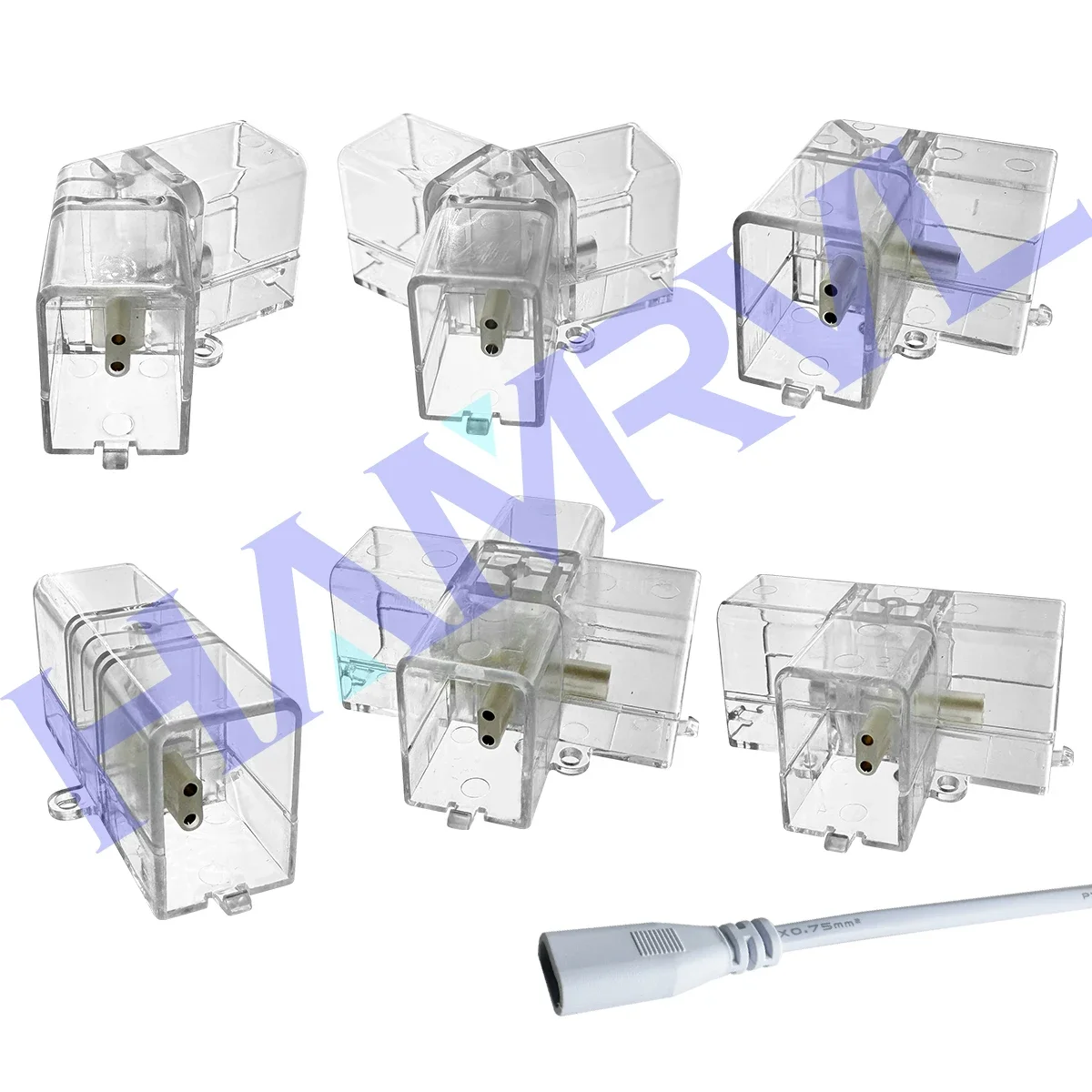 HAMRVL Todo o conector V/Y/L/T/I de 2 pinos de cobre para lâmpada LED é adequado para tubo de luz hexagonal com bordas 110-240V