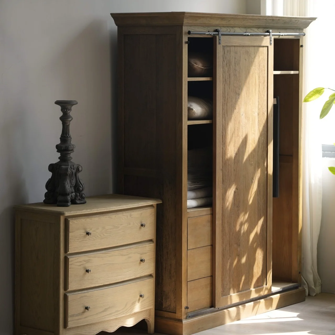 

Retro double door wardrobe, French oak locker