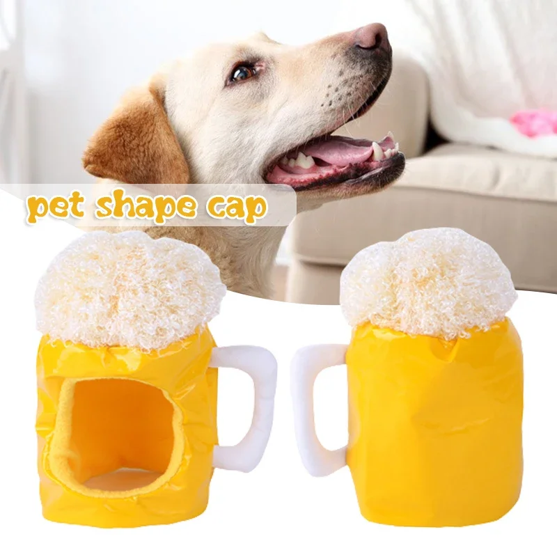 

HOT sale Cute Pet Beer Styling Hat Creative Teddy Dress Up Headgear for Dog Cat Pet Supplies for pet Dog Apparel Soft Head Cover