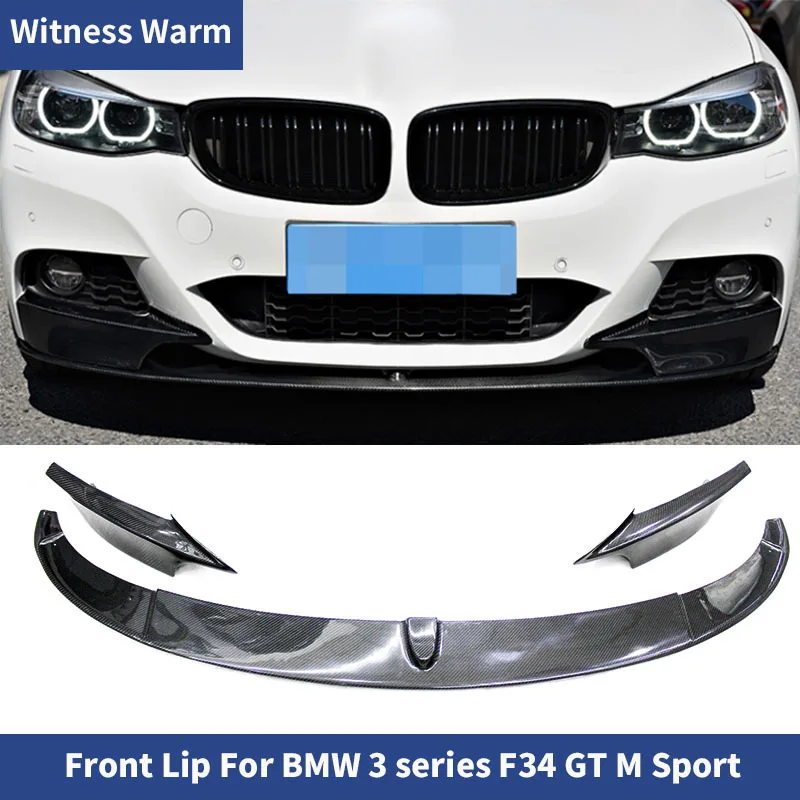 Carbon Fiber Front Bumper Lip Spoiler Splitters Apron for Bmw 3 Series F34 Gt M-tech Sport Bumper 2013 - Up Car Styling