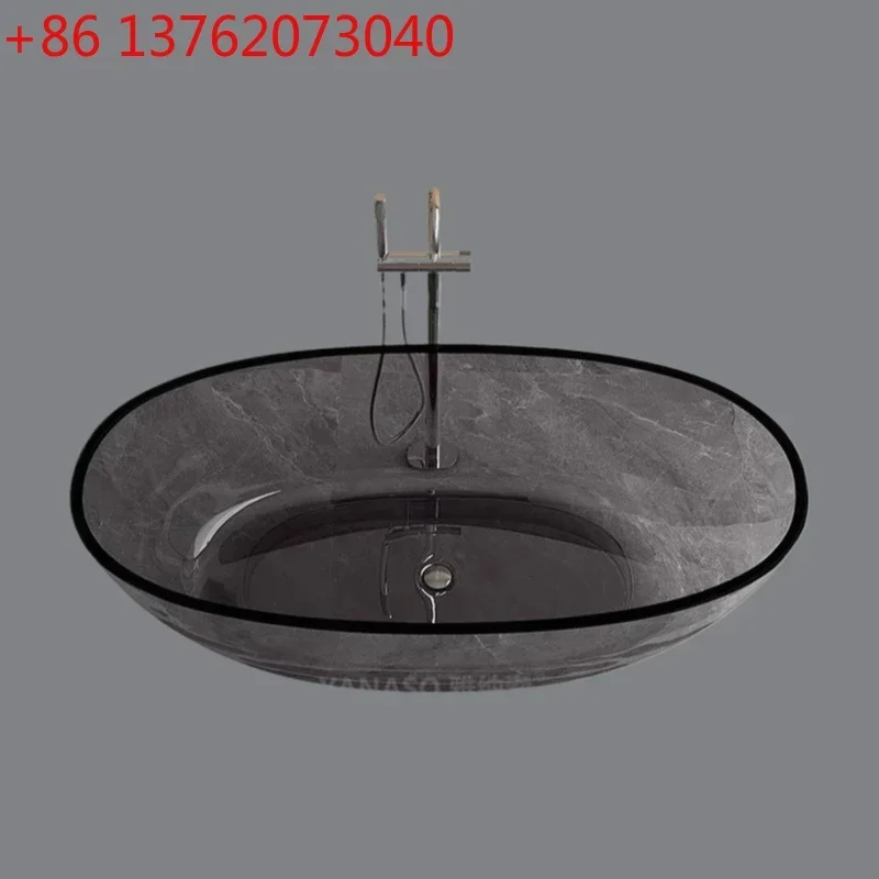 Hotel independent integrated double bath transparent bathtub household colored resin
