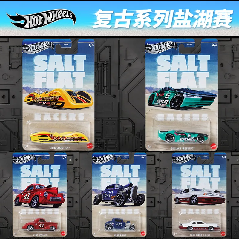 

Hot Wheels Cars HRT81-9C6F SALT FLAT RACERS 1932 FORD 1988 FORD T-BIRD литая под давлением модель автомобиля игрушки подарок для мальчиков