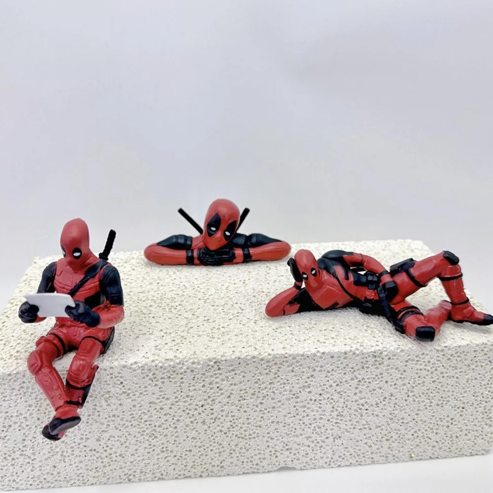 

Marvel Movies The Avengers Deadpool Three Types Models Garage Kit Desktop Computer Car Decoration Ornament Toys Festival Gifts