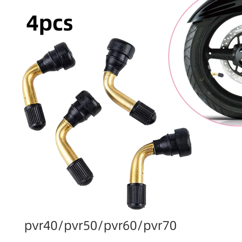 4Pcs/set 90 Degrees Rubber Angle Valve For Tubeless Tires Nipple For Tubeless Disc Wheel Nipple (PVR40/PVR50/PVR60/PVR70)