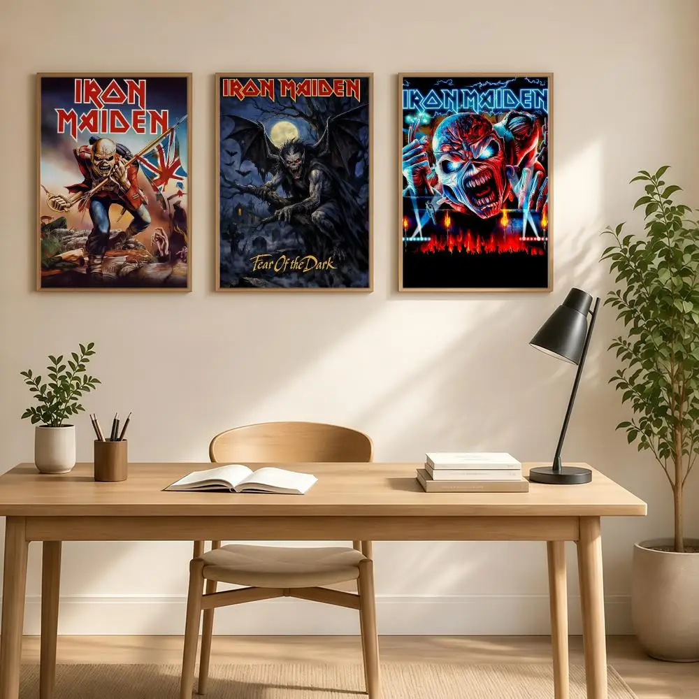 Rock Band I-Iron M-Maiden-ES Poster Aesthetic Poster Print Wall Decor HD For Living Room Bedroom Home Office Gift Wall Art