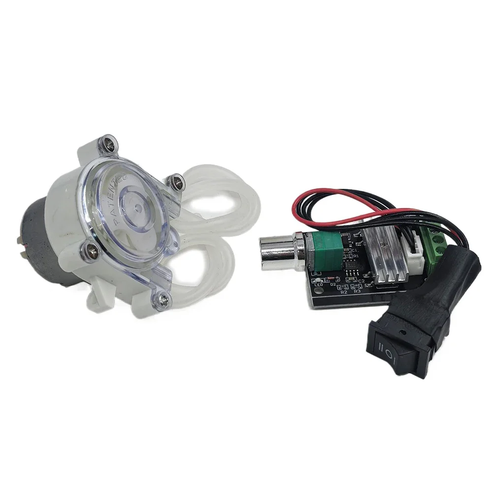 Micro Peristaltic Pump DC 6V-12V Small 500 Geared Motor Adjust Dosing Liquid Water Pump Reverse Direction for Lab Ink Sampling