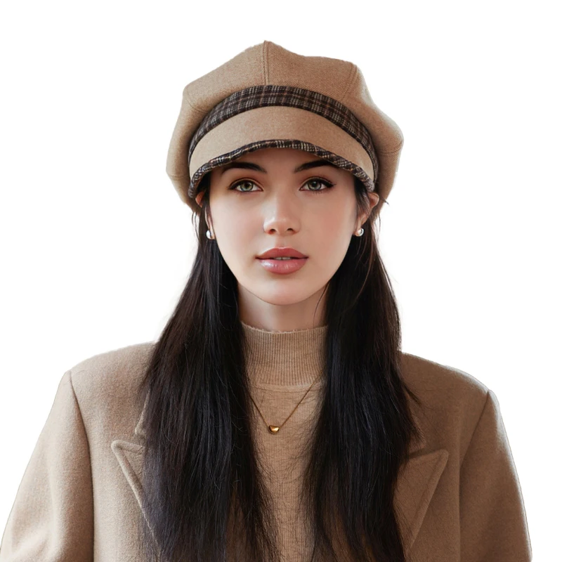 Unisex Autumn Winter Newsboy Caps Men And Women Warm Tweed Octagonal Hat For Male Detective Hats Retro Flat Caps chapeau