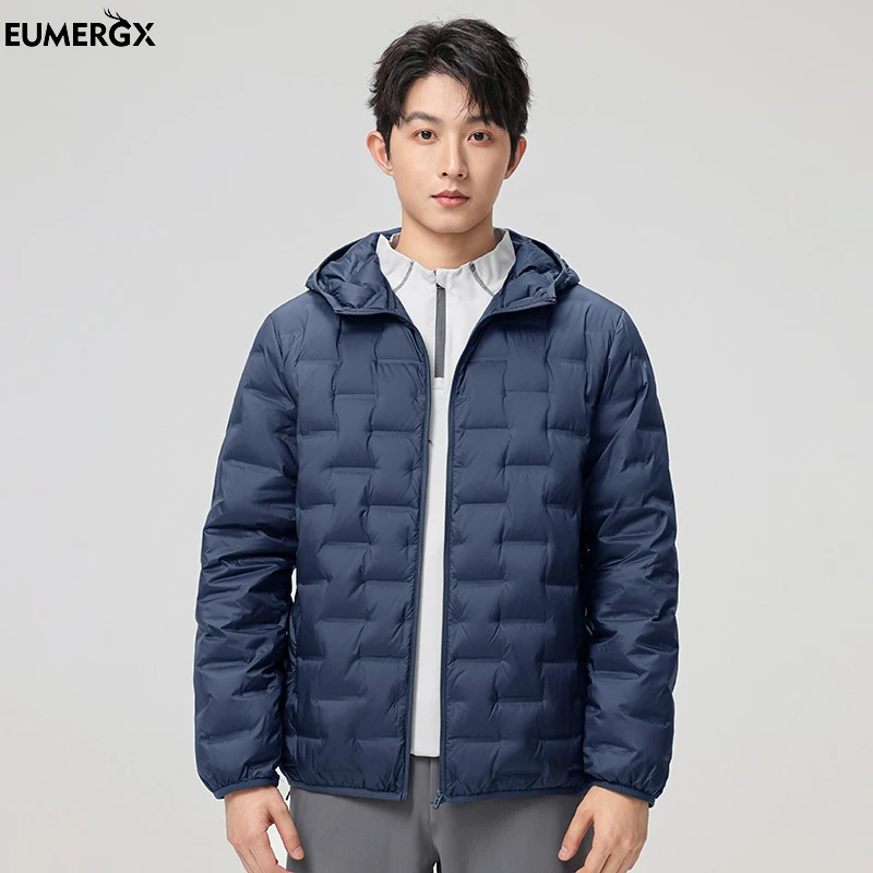 

EUMERGX Men's Down Padding Jackets Winter Warm Waterproof Windproof Lightweight Windbreaker Camping Hiking Mountaineering Coat